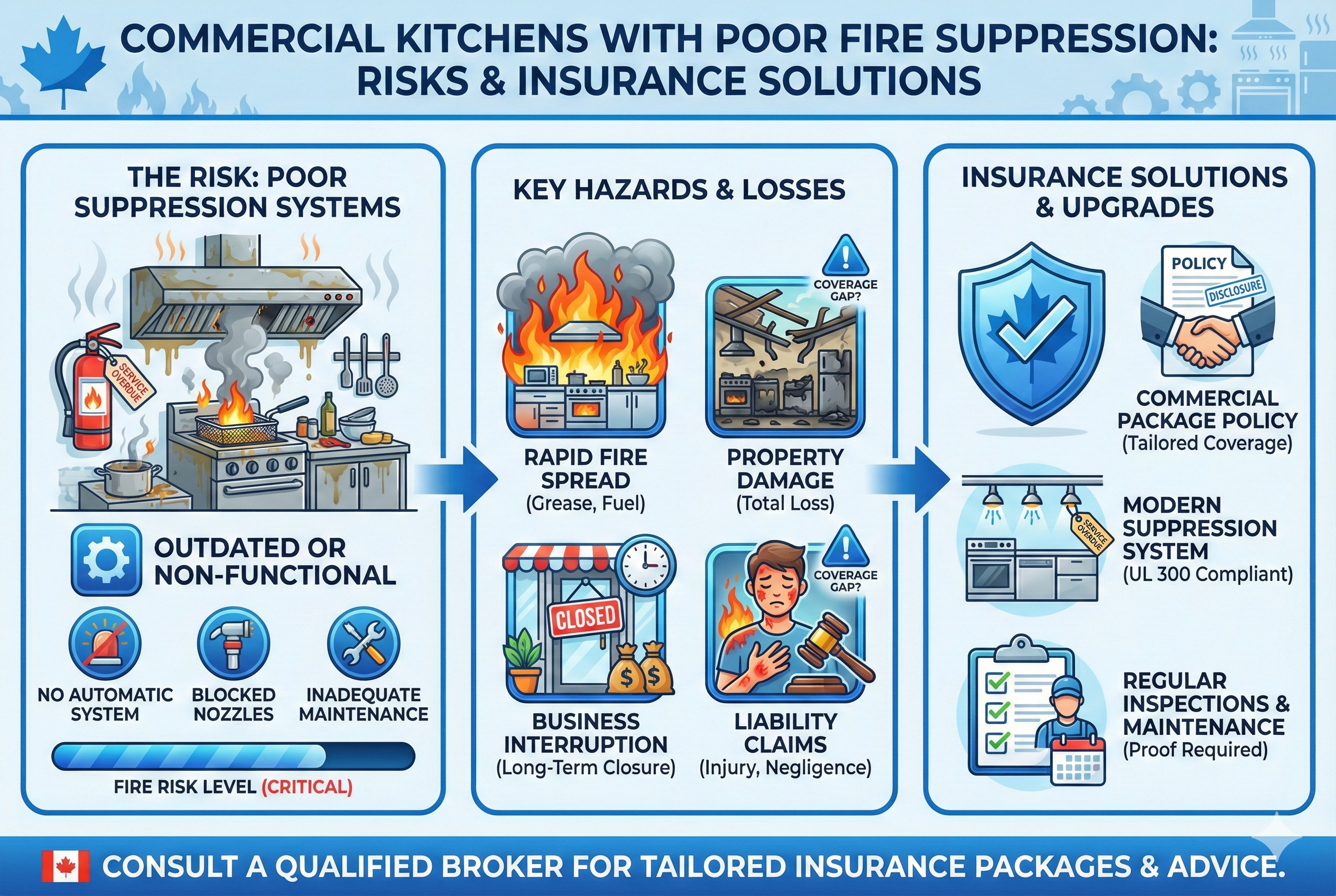 Commercial Kitchens with Poor Fire Suppression in Canada